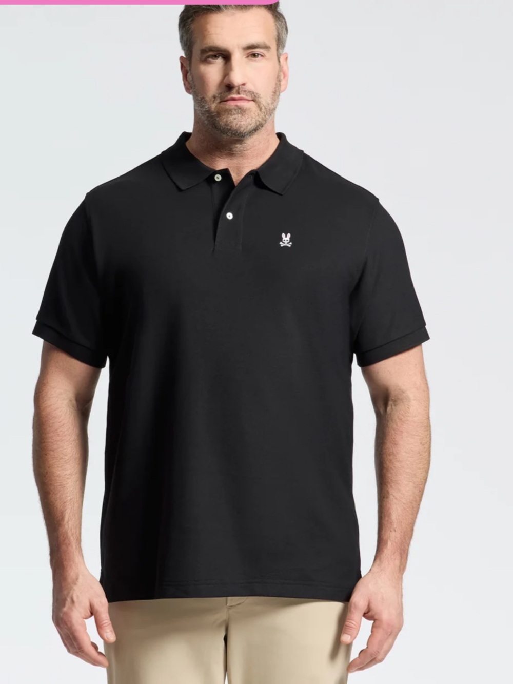 Mens psycho bunny Big And Tall Classic Pique Polo Shirt Size 2XLT Black